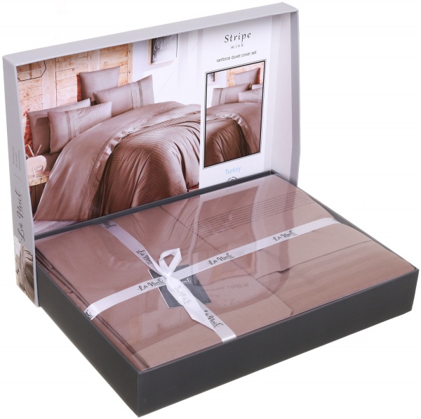 Комплект постільної білизни Stripe Deluxe 2.0 коричневий La Nuit 