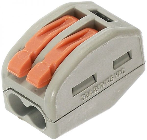 Колодка клемна E.NEXT e.lc.pro.pl.2 з натискним важелем 5 шт. сірий 