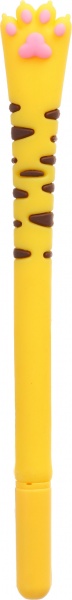 Ручка гелевая Лапка хищника желтая 