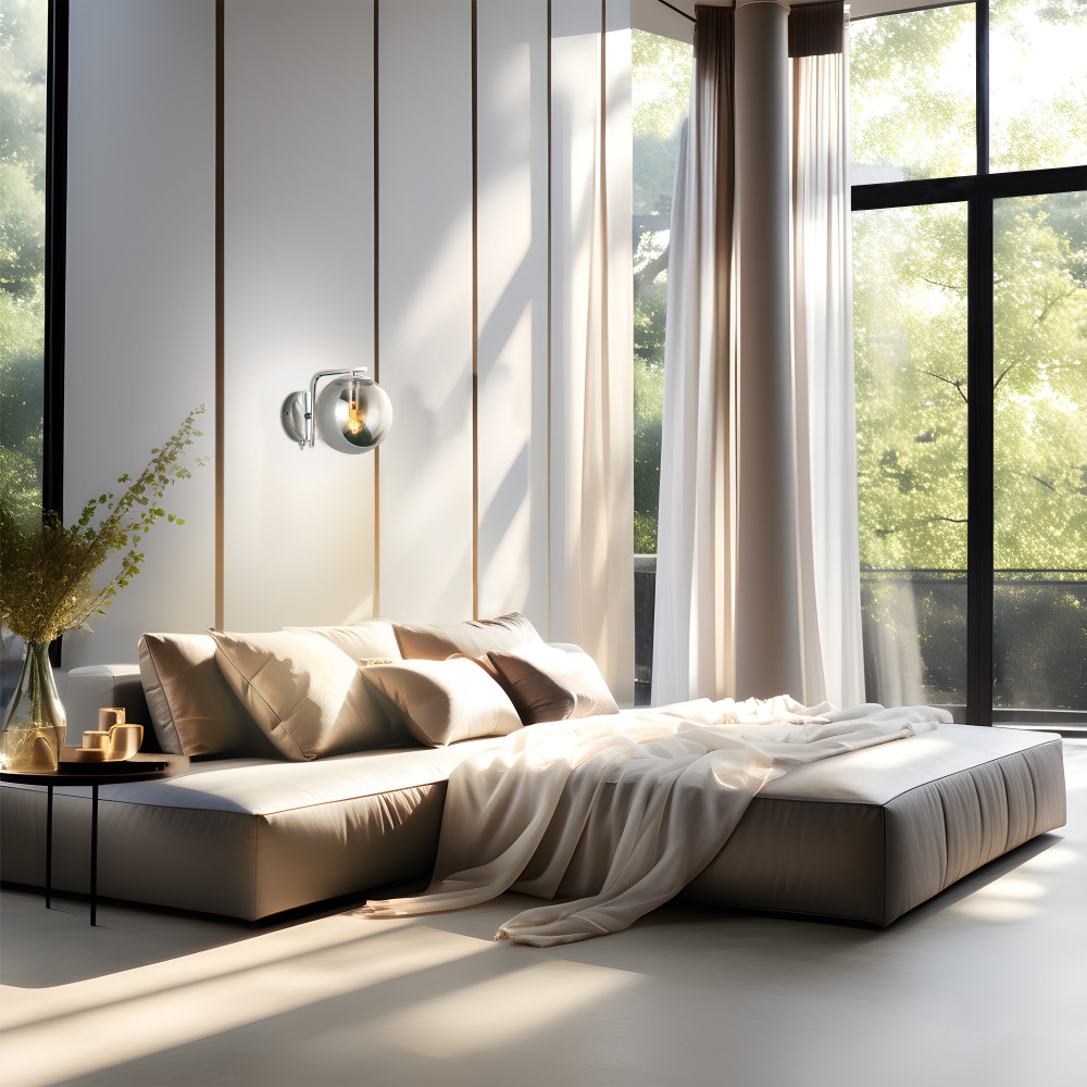 Бра Miorro Fresco металл/стекло 1x40 Вт E14 хром 51-311-006