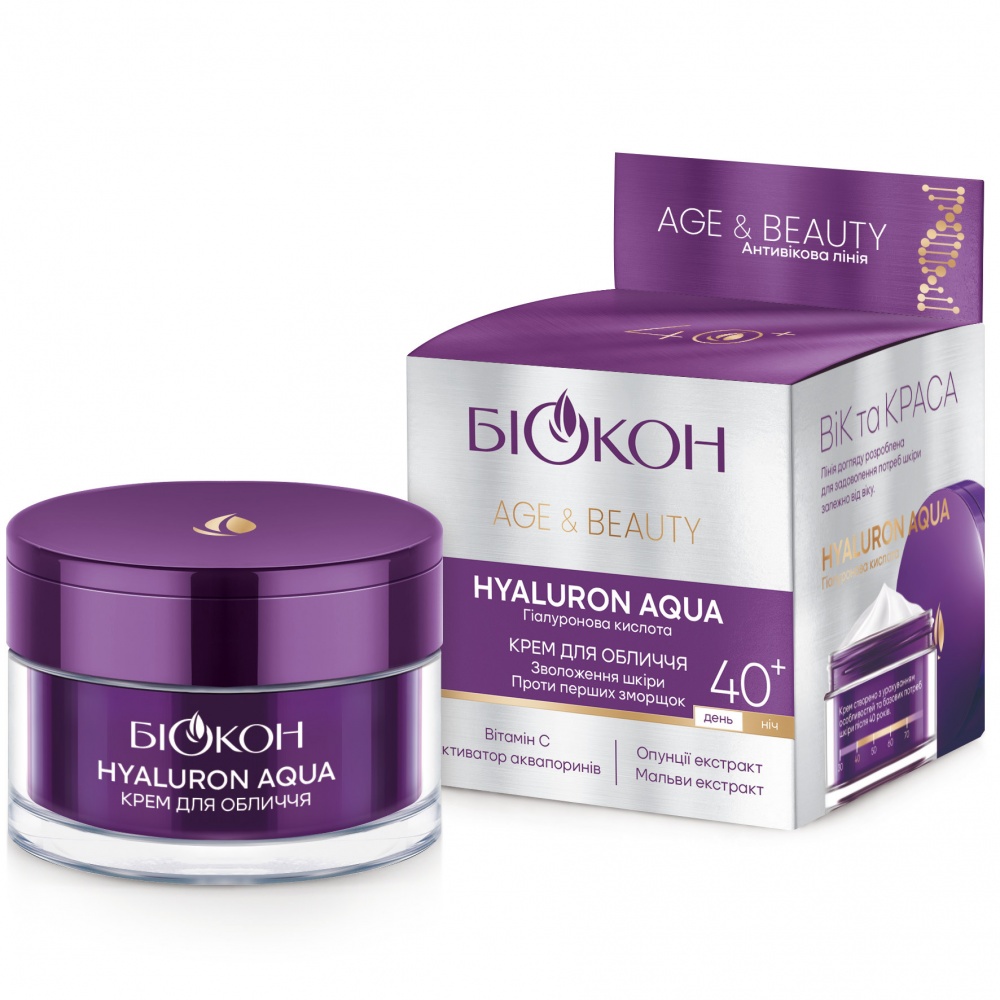Крем для обличчя БІОКОН HYALURON AQUA 40+ 50 мл