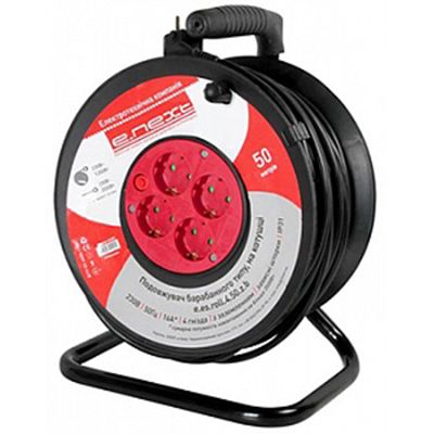 Удлинитель E.Next e.es.roll.4.50.z.b 4 гнезда 50 м черный