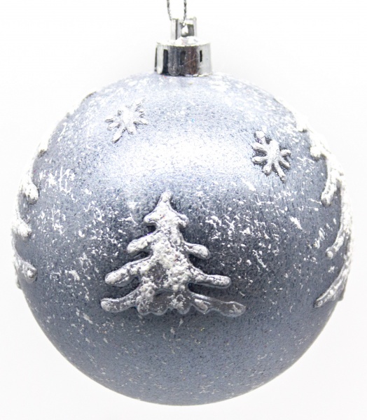 Шар Елка d80 2980 80 мм серебро/белый 2980