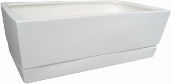 Горшок керамический Larsan с поддоном низкий прямоугольный 5 л кремовый 