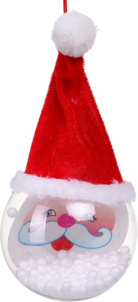 Декоративная подвеска Шар с декором 8 см прозрачный NY21080