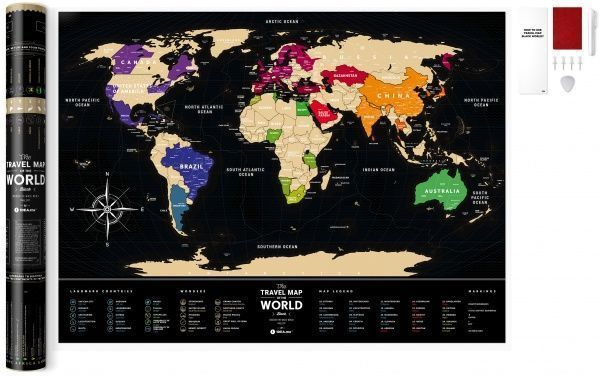 Скретч-карта Travel Map Black World 60x80 см