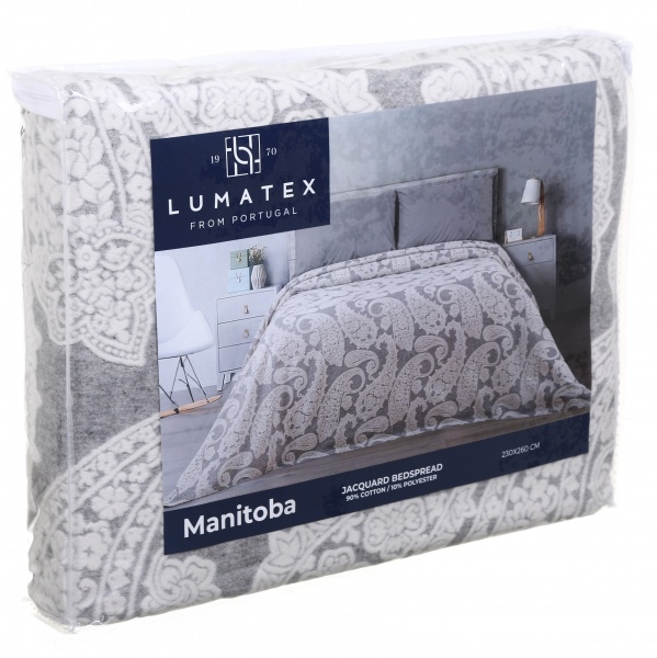 Покривало Manitoba 230x260 см lumatex сірий 