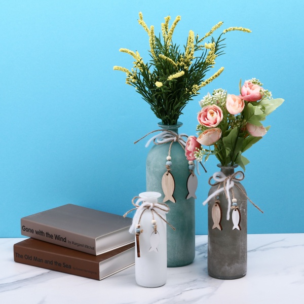 Набір ваз HOFF скляних Ocean breeze 3 шт бірюзовий/коричневий/білий 