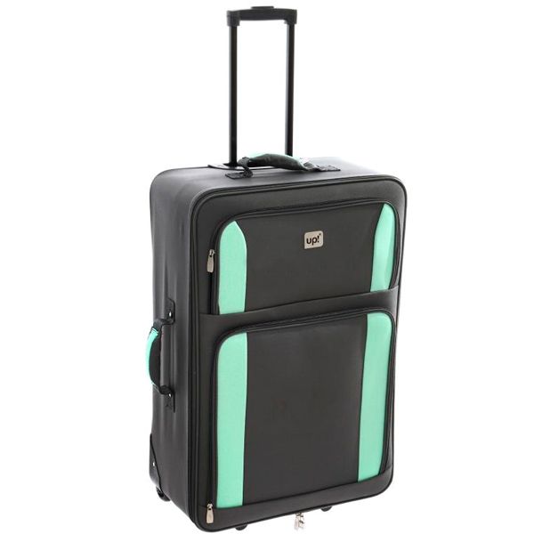 Чемодан Underprice 1020NC серый с зеленой полоской 71х45х23 см