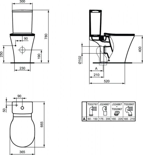 Унітаз-компакт Ideal Standard Connect Air E009701