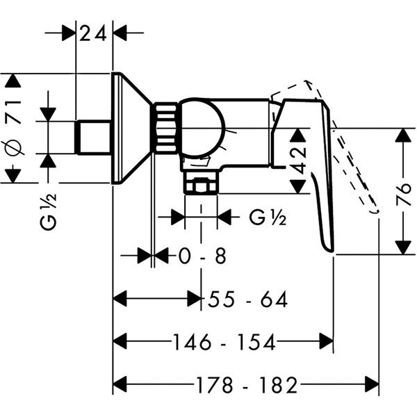 Смеситель для душа Hansgrohe Ecos 14086000