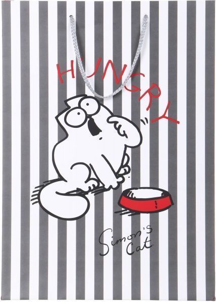 Пакет бумажный Simon's Cat 45х32х11 см в полоску