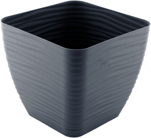 Вазон пластиковий Form Plastic Сахара міні Квадро-15 квадратний 2л антрацит 