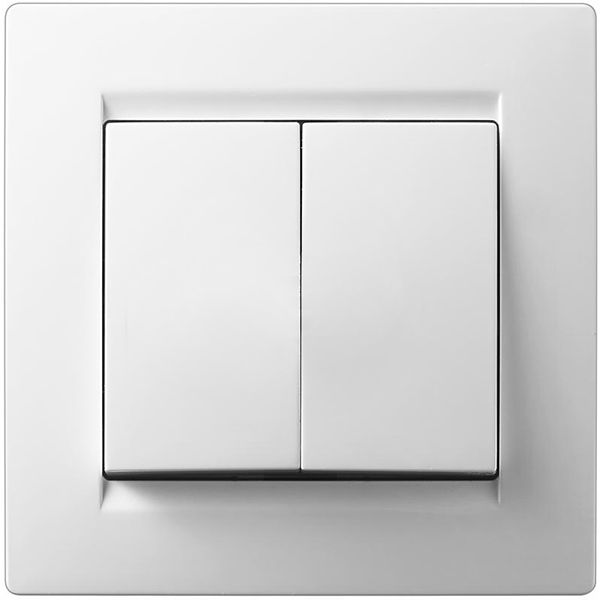 Выключатель двухклавишный UP! (Underprice) One без подсветки 220В белый 706-0202-101