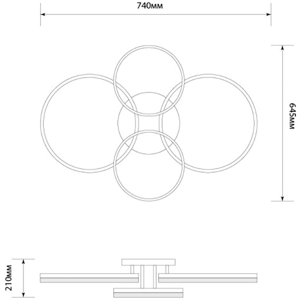 Светильник Светкомплект LED Acr Deco-4R 168W WH RC