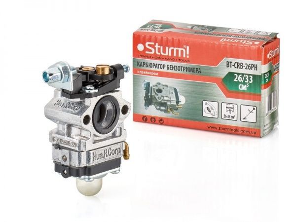 Карбюратор Sturm с праймером для бензотримеров 26-33 куб.см BT-CRB-26PH