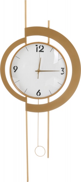 Часы настенные металлический 86х36 см золотой с белым
