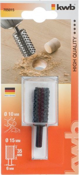 Фреза порожньотіла рашпільна 15 х10мм KWB 705015