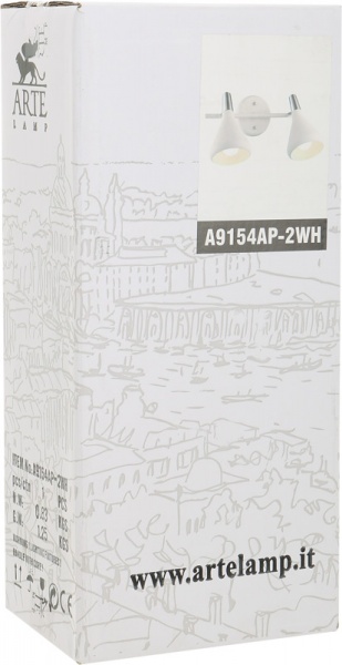 Спот Arte Lamp Ciclone 2x40 Вт E14 білий A9154AP-2WH 