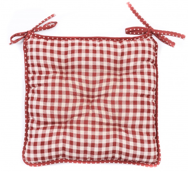 Подушка на стул Lucy Бордо клетка 40х40 см La Nuit