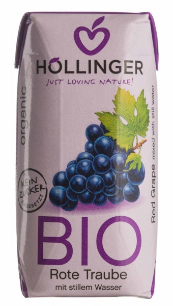 Напиток соковый Hollinger Органический красный виноград 0,2 л 