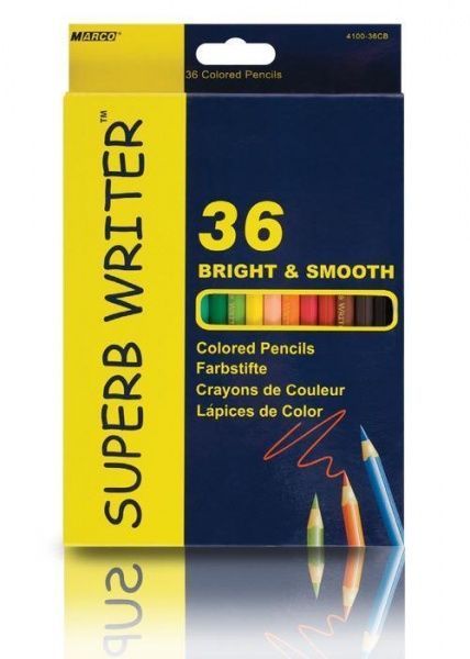 Олівці кольорові Superb Writer 36 шт. 4100-36CB Marco