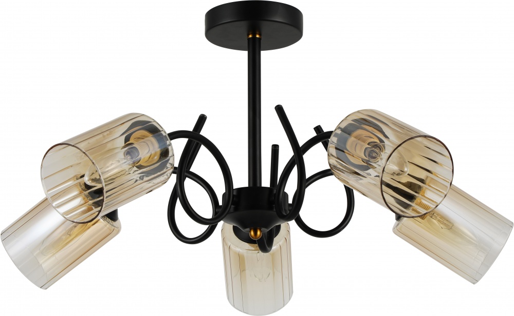 Люстра потолочная Sensio Scorpius 5x40 Вт E27 черный/дымчатый ALG-07517/5