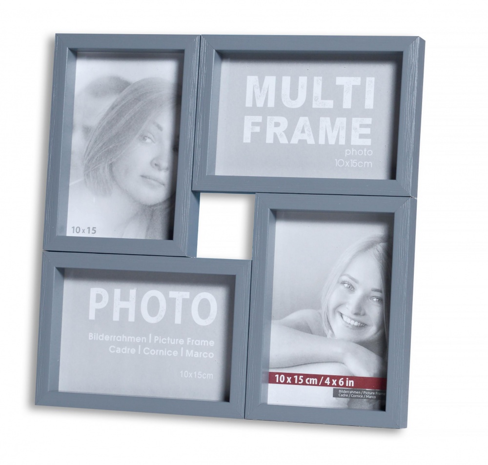 Мультирамка Velista 12B-011-17v 4 фото 10x15 см серый