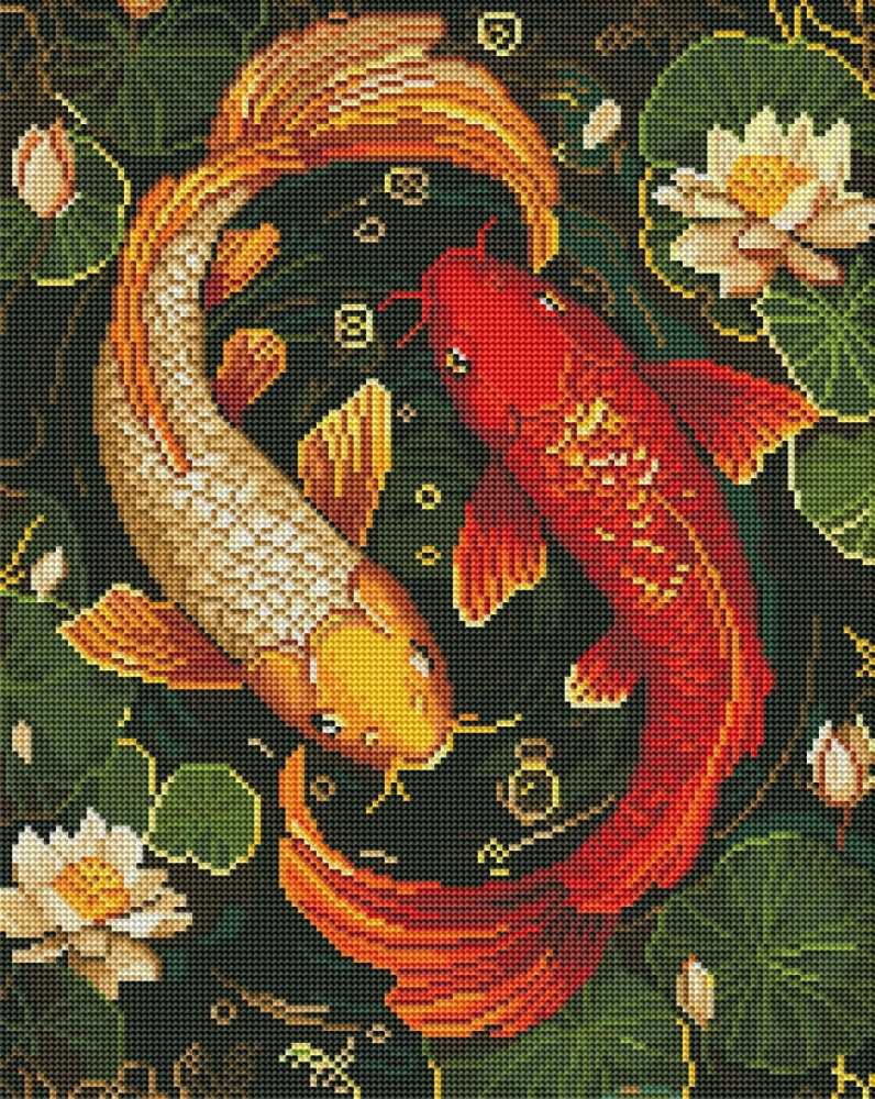 Алмазная мозаика Разноцветные рыбы 40x50 см Brushme