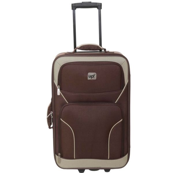 Валіза Underprice 1021NC коричнева з бежевою смужкою 51х35х17 см