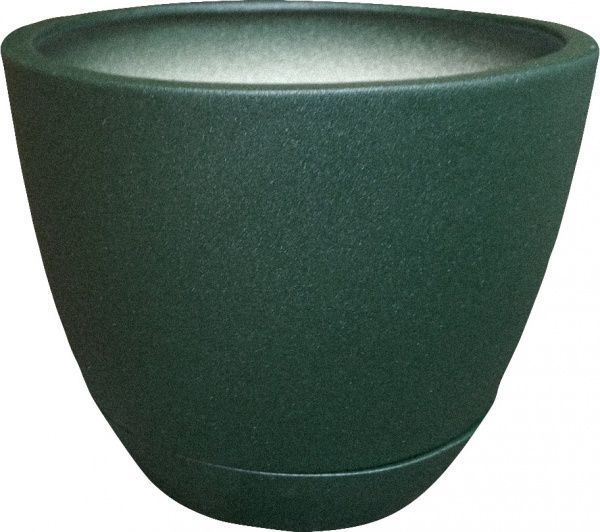 Горщик керамічний Larsan з піддоном Класік круглий 3 л оливковий 