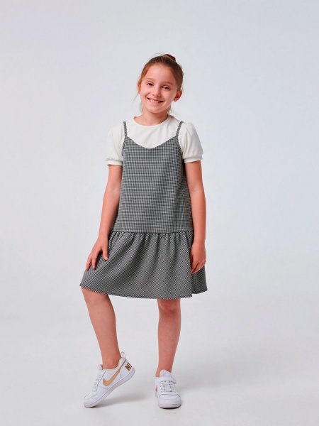 Сарафан Smil р.140 черный с белым 120362 