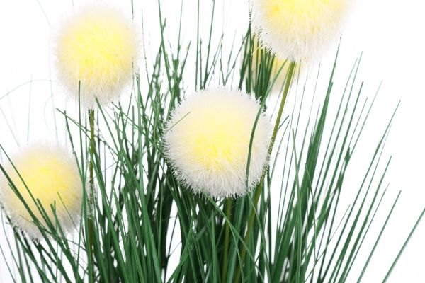 Рослина штучна трава з молочними кульками 34 см у горщику P5261JSY-34