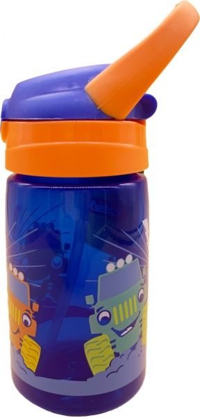 Пляшка для води Trucks 0,45 л синій із помаранчевим Flamberg