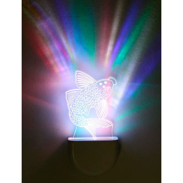 Ночник Aukes Рыбка 3D LED RGB 0.5 Вт белый 