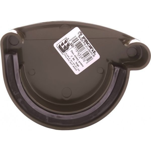 Заглушка ринви права PROFiL 90 мм коричневий 