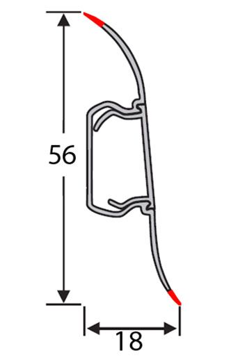 Плинтус ПВХ TIS клен 18x56x2500 мм 