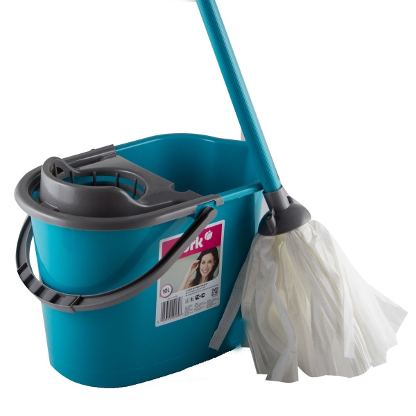 Комплект швабра и ведро с механическим отжимом для уборки York МОП СЕТ 10 л 