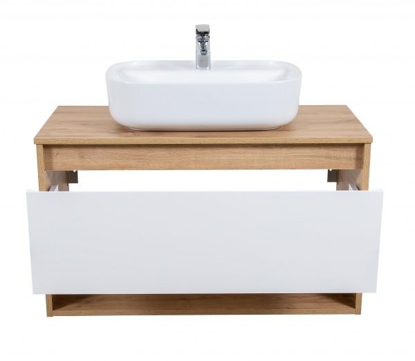 Тумба подвесная ScandiSPA Edda севилья со столешницей 100 см с умывальником Aqua 60 см