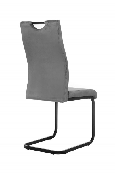 Стілець обідній Кімо велюр сірий/чорний