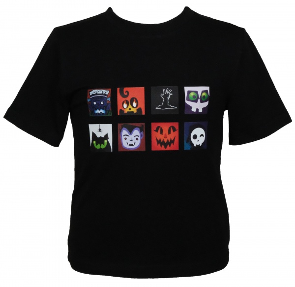 Футболка для дівчаток/для хлопчиків WP Merchandise Halloween Монстро-кубики р.128–134 чорний 22134 