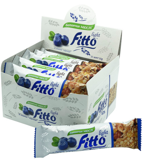 Батончик Fitto Light чорниця 25 г 