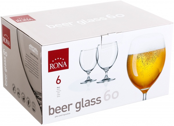 Набор бокалов для пива BeerGlass 600 мл 6 шт. Rona 