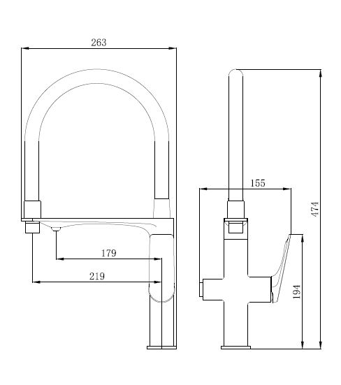 Смеситель для кухни Mixxen IQ хром с подключением к фильтру MXKL0679