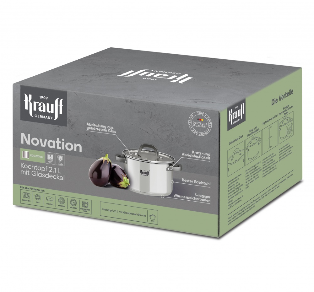 Кастрюля с крышкой Krauff Novation 2,1 л 26-303-007