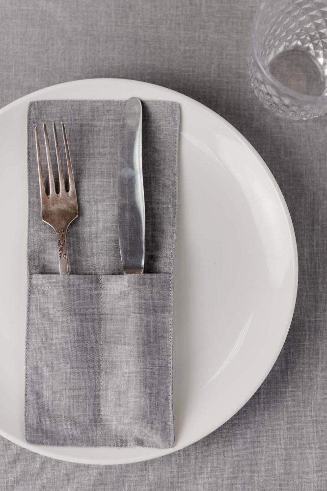 Чохол для приборів Прованс Листя cірий однотон 10x24 см сірий