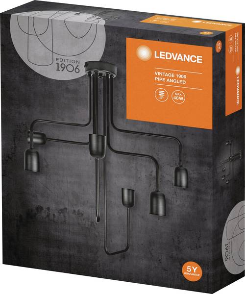 Люстра потолочная Ledvance Vintage Edition 1906 Pipe Angled 6x60 Вт E27 черный 