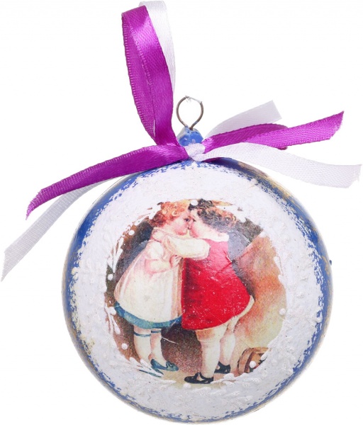 Шар новогодний Декупаж d 80 мм в ассортименте