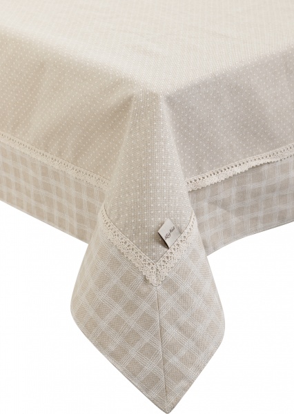 Скатертина Шале горох з кантом 136x180 см бежевий La Nuit 