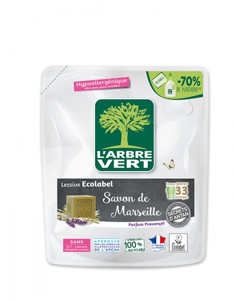Гель для стирки для машинной стирки L'Arbre Vert Запасной блок Марсельское мыло 1,5 л 1 шт. 